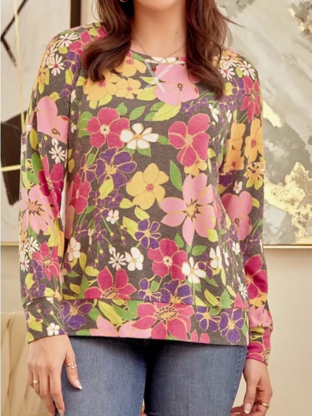 Floral Long-Sleeve Top